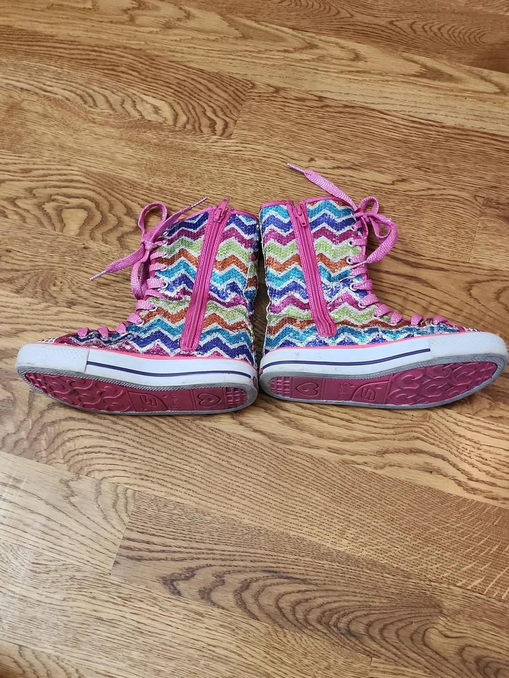 2013 Skechers Twinkle Toes Ziggy Girl Light-Up Mid-Calf Sneakers - Size 2, VGUC